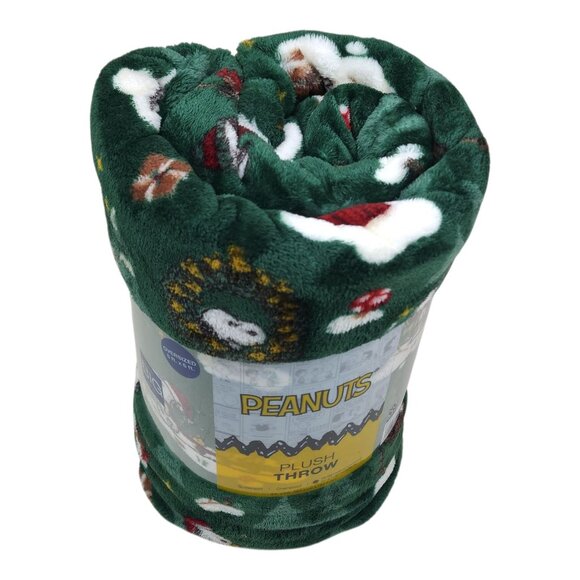 The Big One Peanuts Snoopy Christmas Plush Throw Blanket 5X6 Oversized Supersoft - Picture 8 of 14